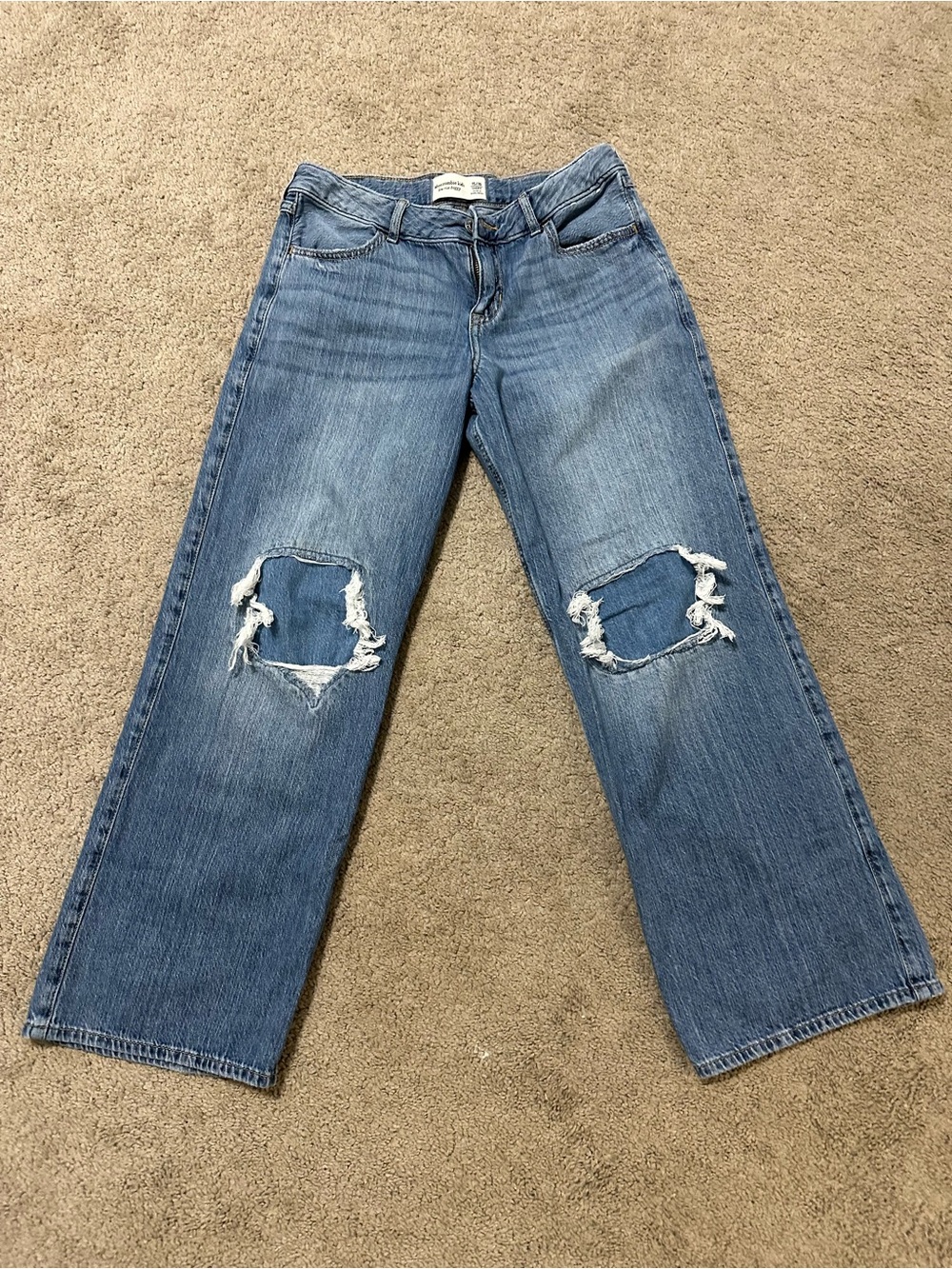Abercrombie kids, low rise, baggy jeans